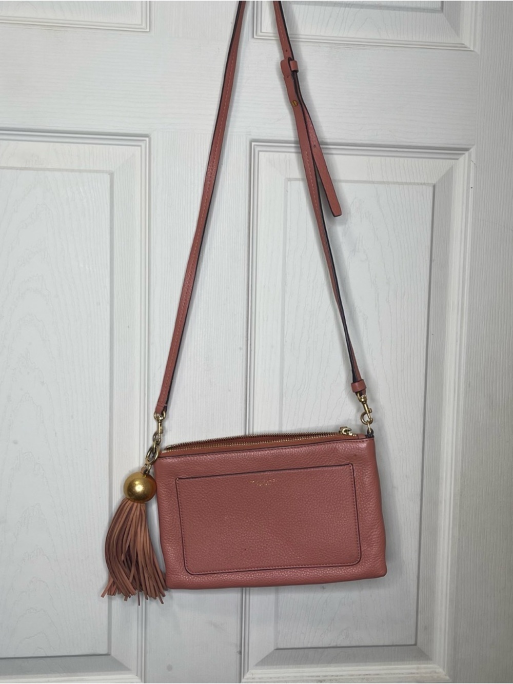 Tory Burch Tassel Crossbody In Peach